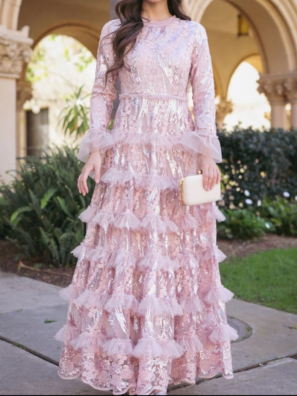 ***ISO*** Dainty Jewells Blush Pink Tiered Maxi Dress